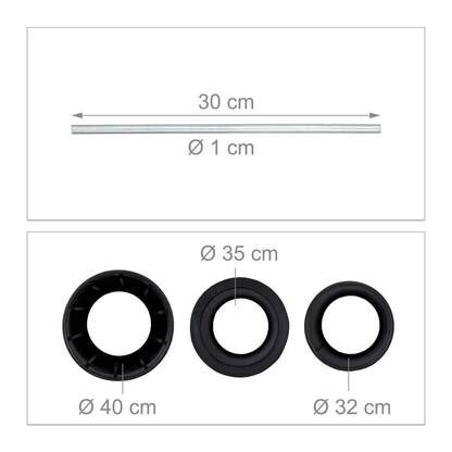 Artikelbild 10 für relaxdays Bodendübel für Sonnenschirm schwarz, Kunststoff, Artikelnummer 644181