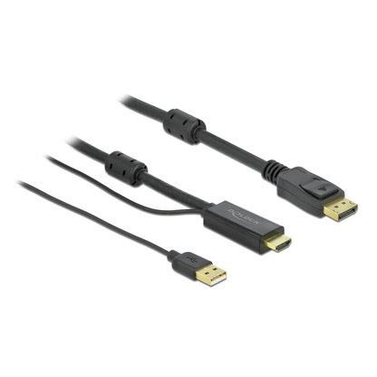 Artikelbild 2 für DeLOCK HDMI/DisplayPort HDMI-Kabel 4K 30 Hz 2,0 m schwarz, 1 St., Artikelnummer 106389