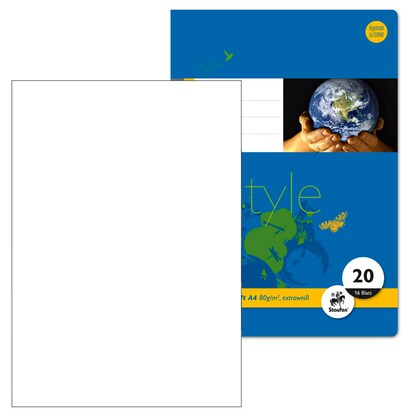 Artikelbild für Staufen® Schulhefte Lineatur 20 blanko DIN A4 ohne Rand, 16 Blatt, 10 St., Artikelnummer 717595