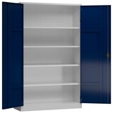 Artikelbild 1 für ClassiX Stahlschrank X-530371 enzianblau, lichtgrau 4 Fachböden 120,0 x 42,0 x 194,5 cm, aufgebaut, 1 St., Artikelnummer 183979