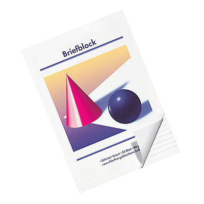 Artikelbild 2 für Briefblöcke Kugel und Kegel DIN A4 liniert, 10 Blöcke, Artikelnummer 425975
