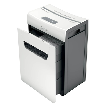 Artikelbild 10 für LEITZ IQ 10X Protect Premium Aktenvernichter mit Partikelschnitt P-4, 4 x 40 mm, bis 10 Blatt, weiß, Artikelnummer 436424