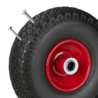 Artikelbild 4 für relaxdays Sackkarrenräder luftbereift schwarz, rot Stahl Felgen, Achse 2,0 cm, Artikelnummer 452393