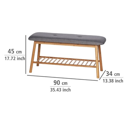 Artikelbild 5 für WENKO Schuhbank Bahari 62217100 braun, grau Holz 90,0 cm, Artikelnummer 530877