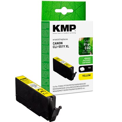 Artikelbild für KMP gelb Druckerpatrone kompatibel zu Canon CLI-551 XL Y, Artikelnummer 541153