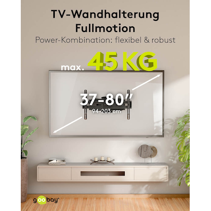 Artikelbild 2 für goobay TV-Wandhalterung Basic FULLMOTION (L) schwarz, Artikelnummer 557369