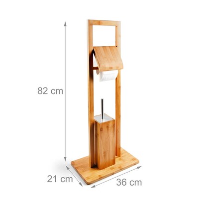 Artikelbild 4 für relaxdays WC-Garnitur braun, silber Holz, 1 St., Artikelnummer 360814