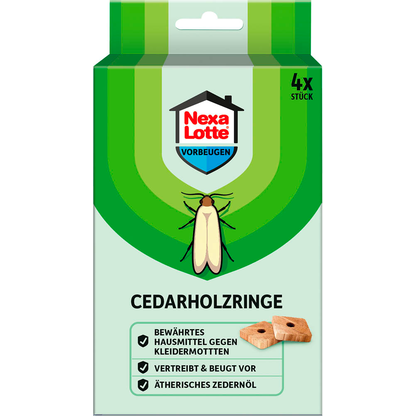 Artikelbild für Nexa Lotte® Mottenschutz Cedarholz-Ringe braun, 4 St., Artikelnummer 641666