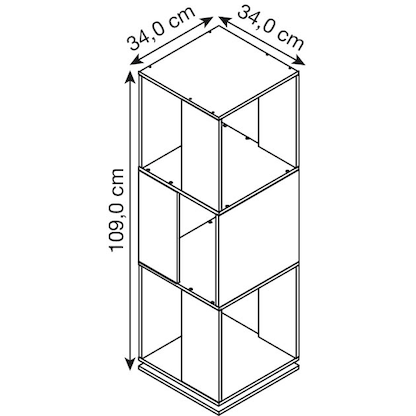 Artikelbild 2 für VCM my office Aktenregal Stifta XL weiß 34,0 x 34,0 x 109,0 cm, 1 St., Artikelnummer 848825