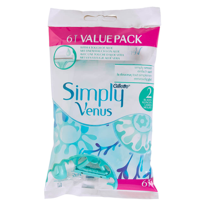 Artikelbild für Gillette Simply Venus 2 Einwegrasierer 6 St., Artikelnummer 206858