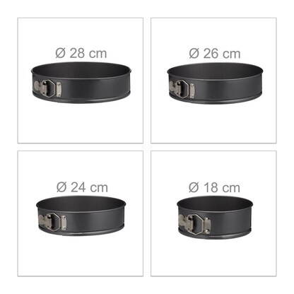 Artikelbild 2 für relaxdays Springformen-Set Ø 18,0/24,0/26,0/28,0 cm, 1 Set, Artikelnummer 352068