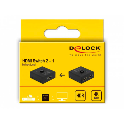 Artikelbild 3 für DeLOCK 2 in1 Umschalter bidirektional 4K 60 Hz HDMI-Switch, Artikelnummer 383424