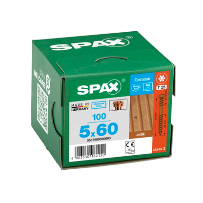 Artikelbild 2 für SPAX® Terrassenschrauben T25 Zylinderkopf Edelstahl A2 0537900500603 5 mm x 60 mm, 100 St., Artikelnummer 745139