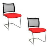 Artikelbild 1 für Topstar Besucherstühle Visit 20 Net NV490 G210 rot, schwarz Stoff, 2 St., Artikelnummer 170629