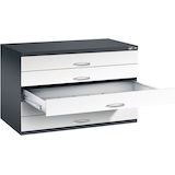 Artikelbild 1 für CP 7100 Planschrank schwarzgrau, verkehrsweiß 5 Schubladen 110,0 x 76,5 x 76,0 cm, 1 St., Artikelnummer 683255