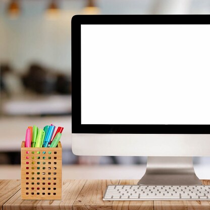 Artikelbild 2 für relaxdays Stiftehalter braun Bambus 9,0 x 9,0 x 11,0 cm, Artikelnummer 604981