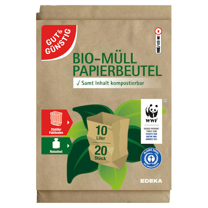 Artikelbild für GUT&GÜNSTIG Biomüllbeutel 10,0 l braun, 20 St., Artikelnummer 988903