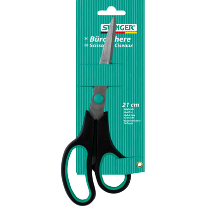 Artikelbild für STANGER Schere stainless schwarz-grün 21,0 cm, Artikelnummer 693418