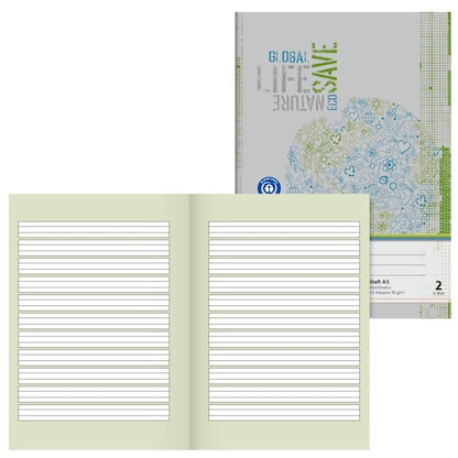 Artikelbild für BRUNNEN Schulheft Recycling Lineatur 2 liniert DIN A5 ohne Rand, 16 Blatt, 1 St., Artikelnummer 162737