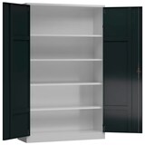 Artikelbild 1 für ClassiX Stahlschrank X-530378 anthrazit, lichtgrau 4 Fachböden 120,0 x 42,0 x 194,5 cm, aufgebaut, 1 St., Artikelnummer 184048