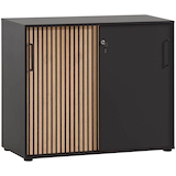 Artikelbild 1 für MÖBELPARTNER Schiebetürenschrank Hank, 701972 schwarz, eiche 1 Fachboden 100,1 x 41,0 x 83,6 cm, Artikelnummer 336699