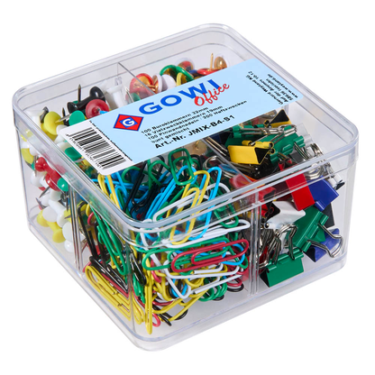 Artikelbild 7 für Gowi Büroklammern Sortimentbox 416 teilig farbsortiert kunststoffüberzogen, 416 St., Artikelnummer 271781