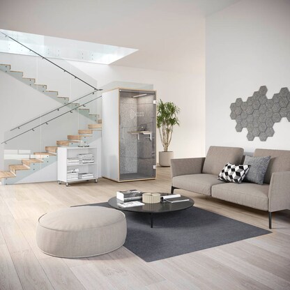 Artikelbild 3 für HAMMERBACHER SilentSpace Telefonbox grau 1 Fachboden mit Beleuchtung, Artikelnummer 576609