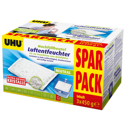 Artikelbild 3 für UHU AIR MAX Raumentfeuchter Nachfüllpack 3x 450,0 g, 3 St., Artikelnummer 429742