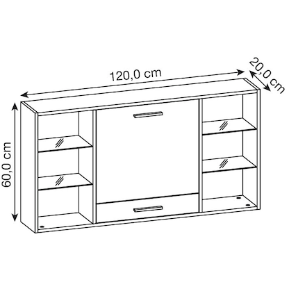 Artikelbild 2 für VCM my office Teala Wandschreibtisch eiche quadratisch, hängend eiche 120,0 x 20,0 cm, Artikelnummer 849014