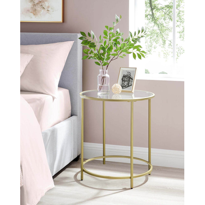 Artikelbild 10 für VASAGLE Beistelltisch rund Glas gold 50,0 x 50,0 x 55,0 cm, 1 St., Artikelnummer 262719