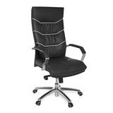 Artikelbild 1 für AMSTYLE XXL Chefsessel, SPM1.163 Leder schwarz, Gestell silber, Artikelnummer 564031