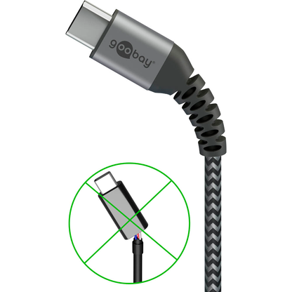 Artikelbild 4 für goobay USB C Kabel 2,0 m schwarz, grau, 1 St., Artikelnummer 651767