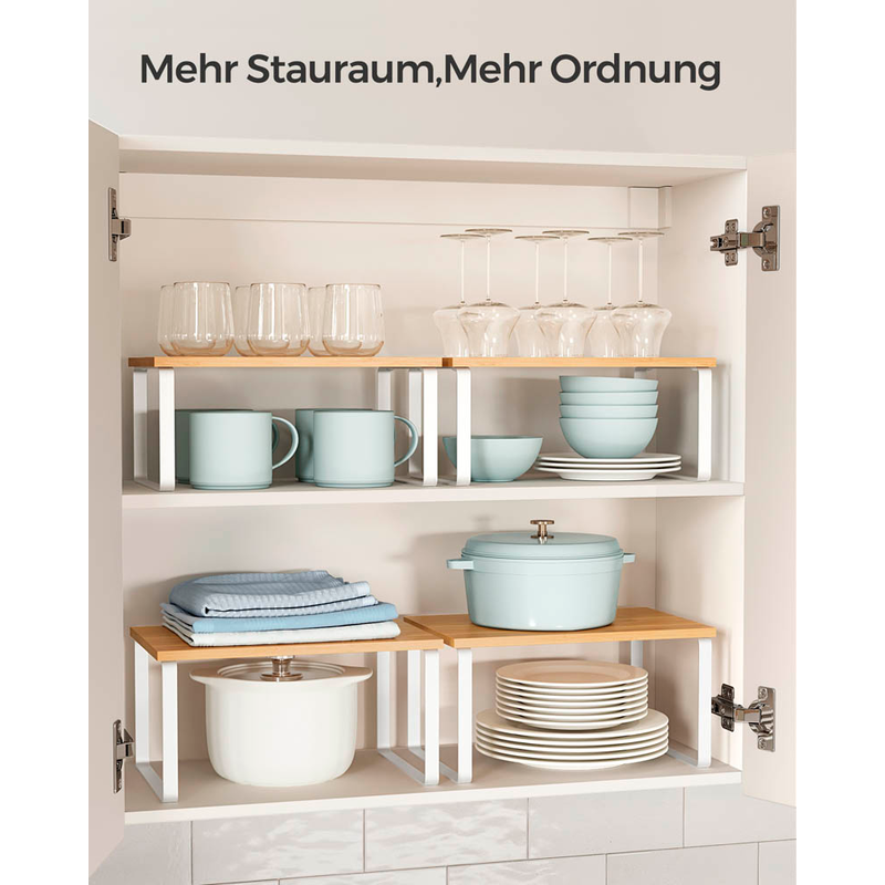 SONGMICS Kchen-Organizer bambus, wei 29,7 x 19,5/18,5 x 15,8/13,7 cm, 2  St. ++ broplus