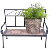 Artikelbild 1 für Garden Pleasure Blumenregal PULAR Metall hellbraun Bank 39,5 x 30,0 cm, 1 St., Artikelnummer 544348