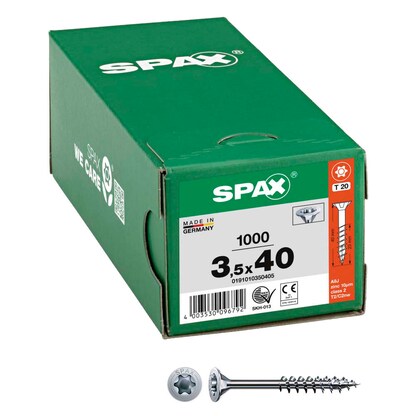 Artikelbild für SPAX® Universalschrauben T20 Senkkopf WIROX 0191010350405 3,5 mm x 40 mm, 1.000 St., Artikelnummer 394843