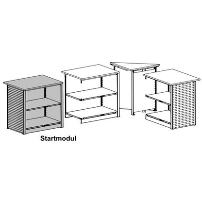 Artikelbild 2 für SCHULTE Thekenmodul MULTIplus Startmodul gerade, mit Arbeitsplatte, lichtgrau, schwarz 80,6 x 78,0 x 103,5 cm, Artikelnummer 627269