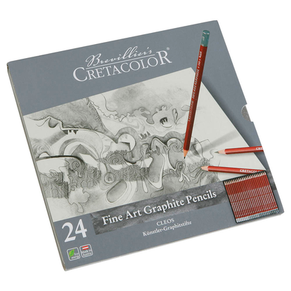 Artikelbild 2 für Brevillier's CRETACOLOR CLEOS-Fine Art Graphit Graphitstifte B, H, HB, 2H, 2B, 9H, 8H, 7H, 6H, 5H, 4H, 3H, F, 3B, 4B, 5B, 6B, 7B, 8B, 9B rot, 24 St., Artikelnummer 379805