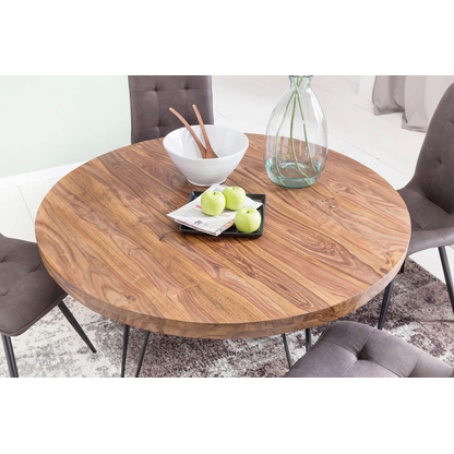 Artikelbild 7 für WOHNLING Esstisch sheesham rund, Haarnadelbeine schwarz, 120,0 x 120,0 x 78,0 cm, Artikelnummer 906047