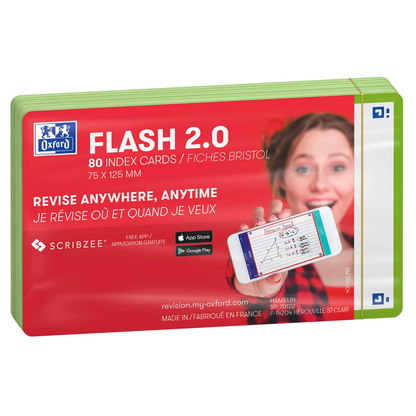 Artikelbild 2 für OXFORD Karteikarten FLASH 2.0 DIN A7 weiß, grün blanko, 80 St., Artikelnummer 371569