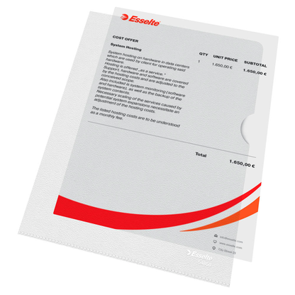 Artikelbild 7 für Esselte Sichthüllen Standard Plus 54850 DIN A5 transparent genarbt 0,12 mm, 100 St., Artikelnummer 654184