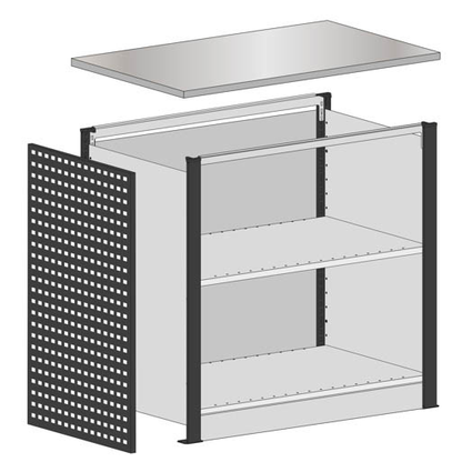 Artikelbild für SCHULTE Thekenmodul MULTIplus Startmodul gerade, mit Arbeitsplatte, lichtgrau, schwarz 80,6 x 78,0 x 103,5 cm, Artikelnummer 627269