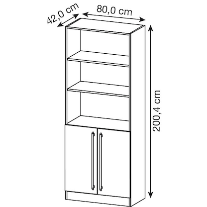Artikelbild 2 für HAMMERBACHER Regalschrank Orbis, V7700/5/5/RE lichtgrau 80,0 x 42,0 x 200,4 cm, 1 St., Artikelnummer 470443