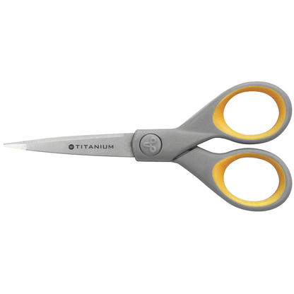 Artikelbild für WESTCOTT Papierschere TITANIUM Super grau-gelb 13,0 cm, Artikelnummer 398263