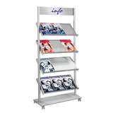 Artikelbild 1 für Kerkmann Prospektregal Rico silber DIN A4 78,5 x 30,0 x 165,0 cm, 1 St., Artikelnummer 958132