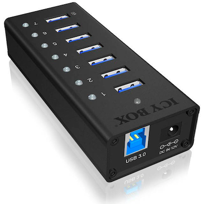 Artikelbild für RaidSonic ICY BOX® USB-Hub IB-AC618 7-fach schwarz, Artikelnummer 394993