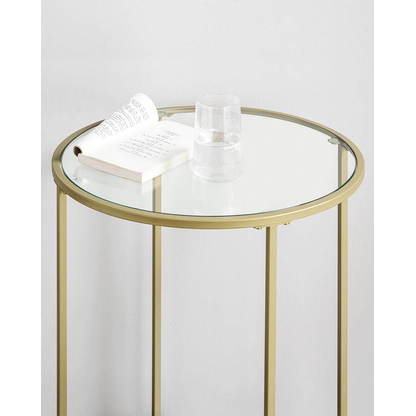 Artikelbild 3 für VASAGLE Beistelltisch rund Glas gold 50,0 x 50,0 x 55,0 cm, 1 St., Artikelnummer 262719