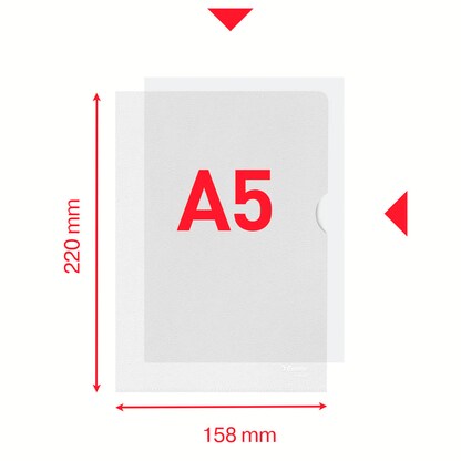 Artikelbild 2 für Esselte Sichthüllen Standard Plus 54850 DIN A5 transparent genarbt 0,12 mm, 100 St., Artikelnummer 654184