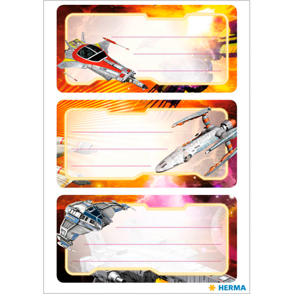 Artikelbild 2 für HERMA Schuletiketten 5589 Raumschiff, 6 Etiketten, Artikelnummer 601171