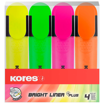 Artikelbild 2 für Kores® Brightliner Textmarker farbsortiert, 4 St., Artikelnummer 766743