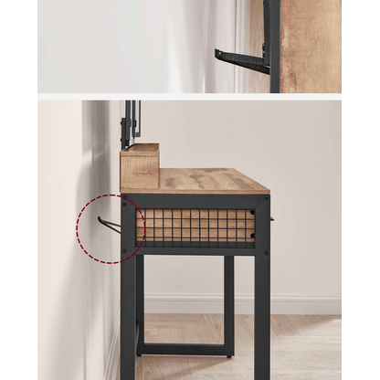 Artikelbild 6 für VASAGLE Schminktisch rechteckig Spanplatte eiche, schwarz 90,0 x 40,0 x 141,0 cm, 1 St., Artikelnummer 759468